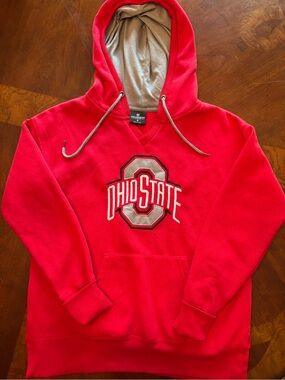 Colosseum Red Hoodie with Gray Accents